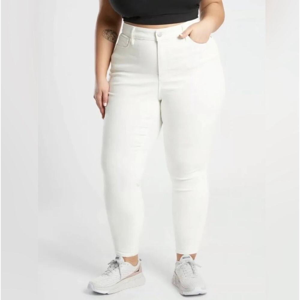 Athleta Sculptek Ultra Skinny Ankle Jeans White Size 18X Stretch Denim High Rise